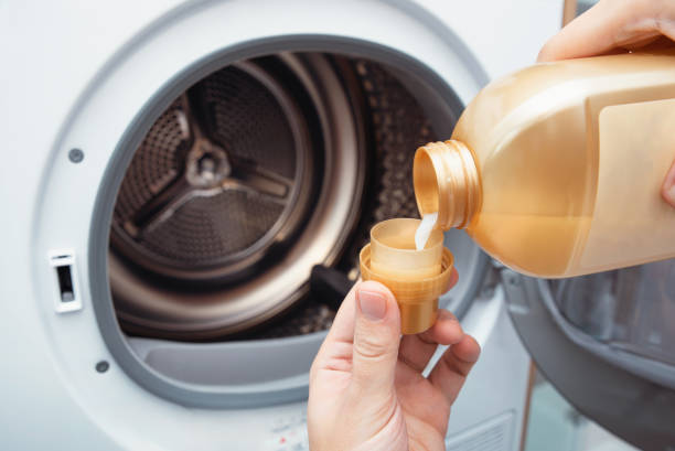 istock White washing machine in a utility room 2196770848