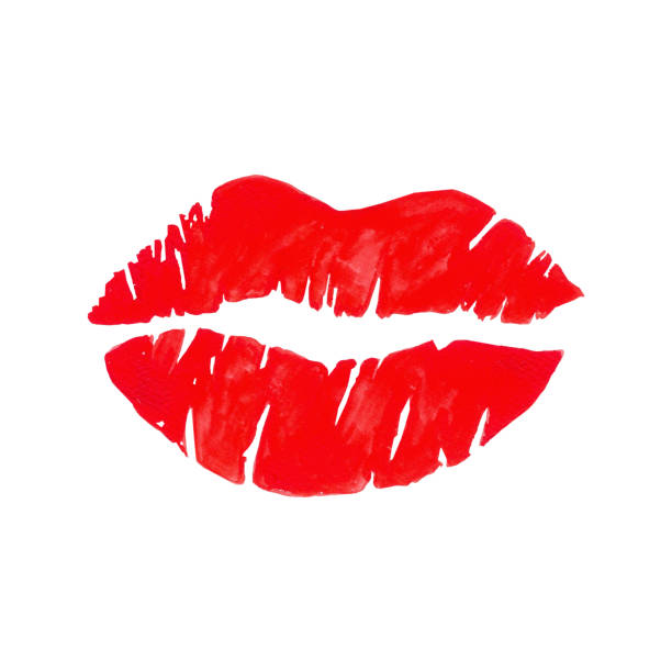 istock red lips valentine's day composition watercolor illustration isolated on white background base for tableware design textile printing 2196771450