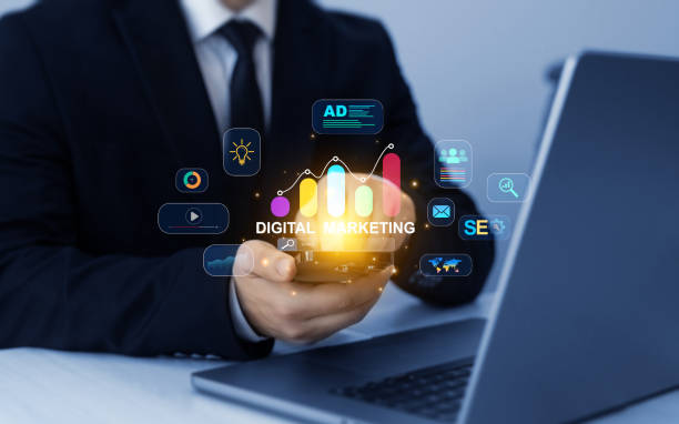 istock Digital Marketing development and goals strategy.Attract organic traffic for big sales.Digital marketing for promotion of products with social media, email, website and channel search engine. 2196773040