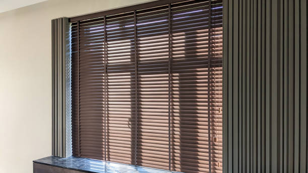 istock Wooden blinds large size on the windows 2196774238