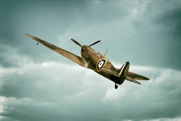 The iconic Mk I Supermarine Spitfire in flight. Scale model photography.