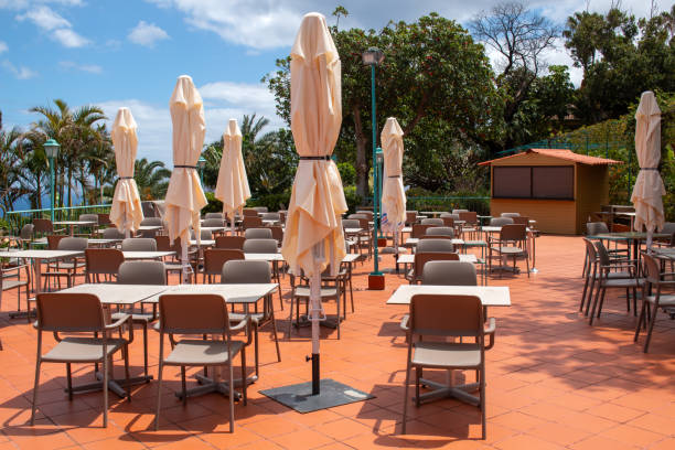 istock Empty restaurant on a terrace, Madeira, Portugal 2196783709