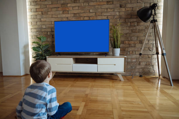 istock Siblings watching TV at home 2196785919