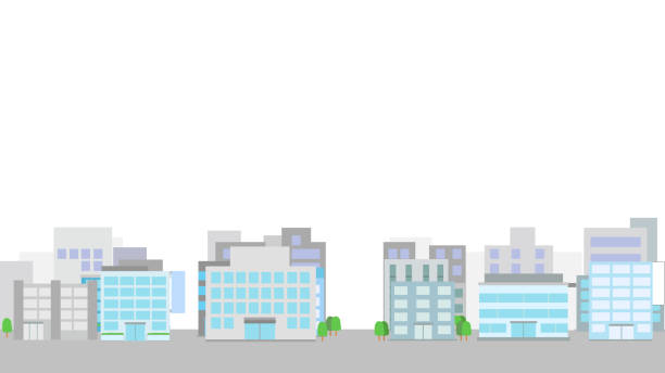 istock Clip art background of cityscape on white background 2196785954