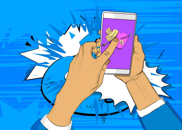 istock Cartoon Smartphone, comic book Telephone with Broken Heart. Retro vector comics pop art design. 2196789400