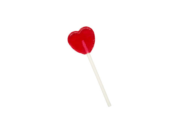 istock Sweet heart shaped lollipops isolated on white background. Valentine's day celebration 2196790529