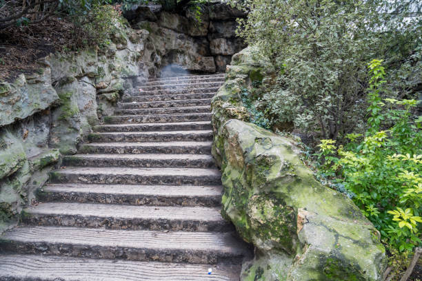 Stairs and fountain in Montjuic, Barcelona