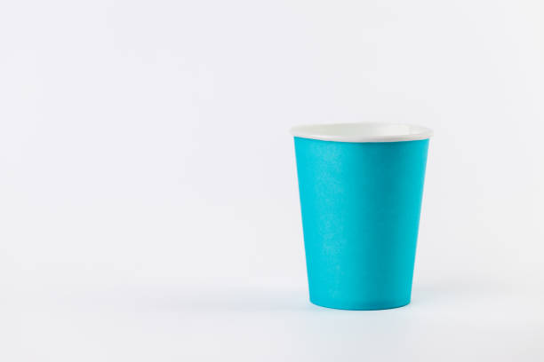 istock on white background two paper cups for coffee and tea painted in blue disposable tableware attributes for trips, recreation and picnics eco cups waterproof 2196792297