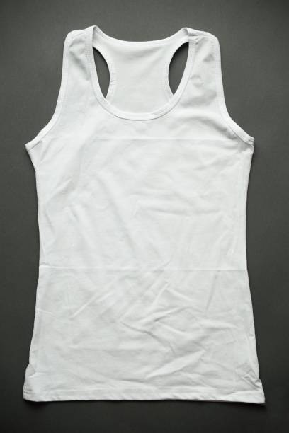 White racerback tank top isolated on black background
