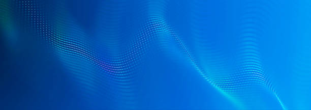 istock Beautiful curved wave on a dark background. Digital technology background. Concept of network. 3D 2196806434