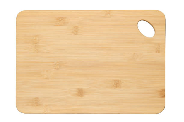 istock Bamboo Cutting Board Top View for Food Styling and Design Projects Isolated on White 2196807387