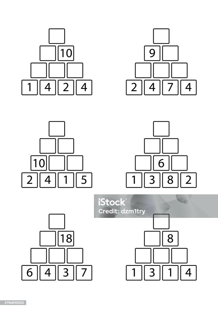 Maths Pyramid Template Worksheet Stock Illustration - Download Image ...