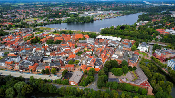 istock Aerial view around the old town in Rendsburg 2196811112