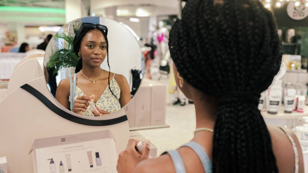 istock Black female buying skincare 2196815024