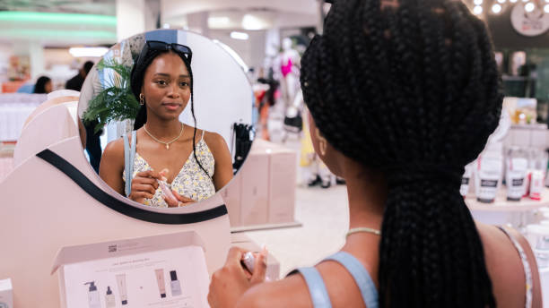 istock Black female buying skincare 2196815049