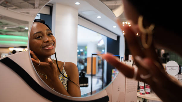 istock Black female buying skincare 2196815112
