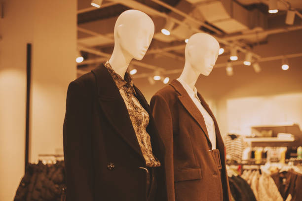 istock Mannequin in stylish jackets in a store 2196817243