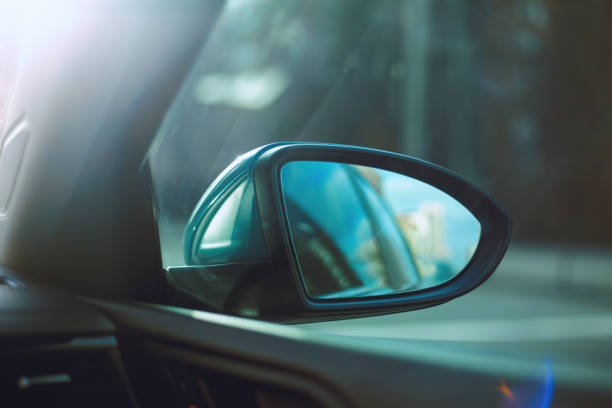 istock The road from the vehicle's mirror 2196817254
