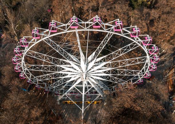 istock Aerial Ferris Wheel in Autumn Forest 2196818652