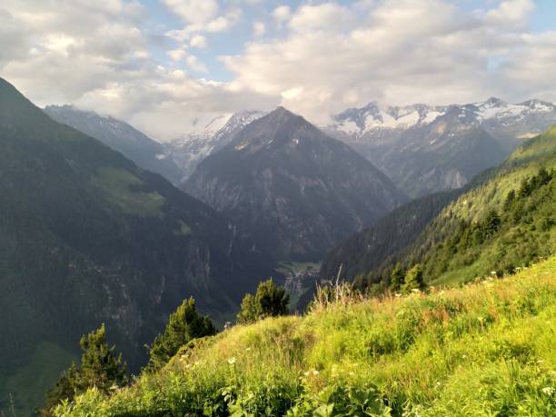 Valley and peaks in Alps