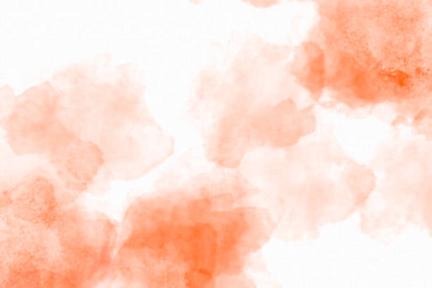 Abstract Orange Watercolor Background on Watercolor Paper