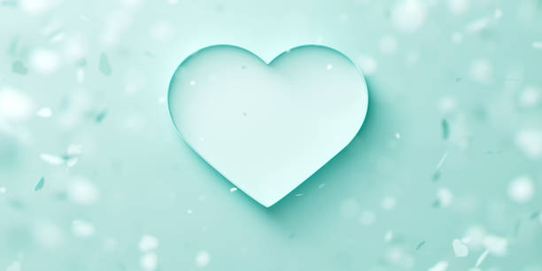 istock Turquoise opened heart-shaped box on a background with blurred falling hearts. Valentine's day romantic concept. 3d render illustration 2196822741