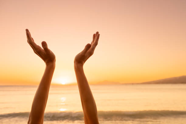 istock Hands up to the nature sunset. Freedom, meditation, mindfulness. 2196828867