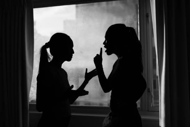 istock Two women having an argument, disagreement, family problems, bad relationship. 2196828958