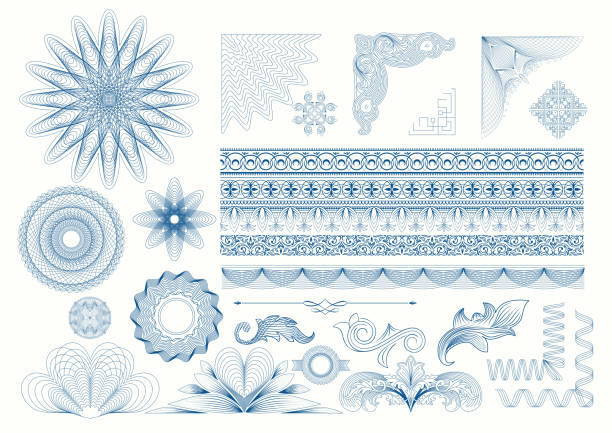 bildbanksillustrationer, clip art samt tecknat material och ikoner med certificate diploma design elements - certifikat
