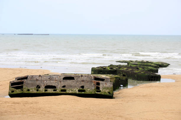 istock Mulberry harbour at Arromanches-les-Bains, France 2196832817