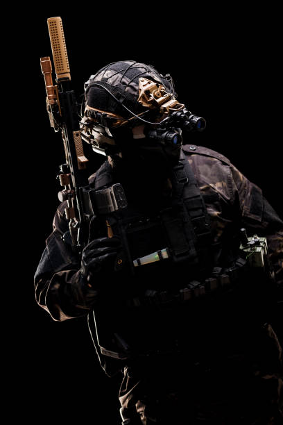 istock Special forces soldier equipped with tactical gear and night vision device 2196836130