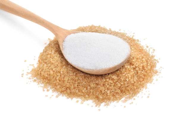 istock Different types of sugar and spoon isolated on white 2196837951