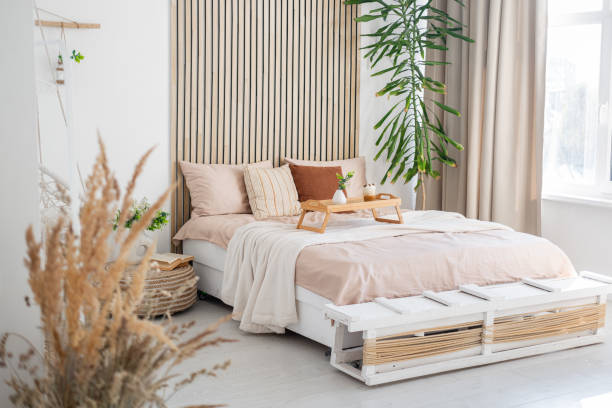 istock Cozy bedroom interior with natural elements and soft color palette 2196840951