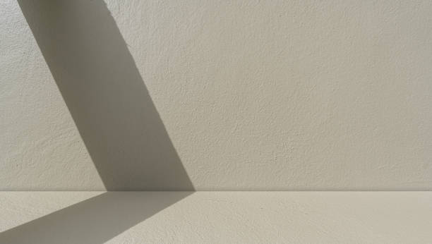 istock Empty grey cement wall room interior background with top shelf concrete floor perspective light shadow overlay well material design display product stand and text present n free space backdrop 2196841785