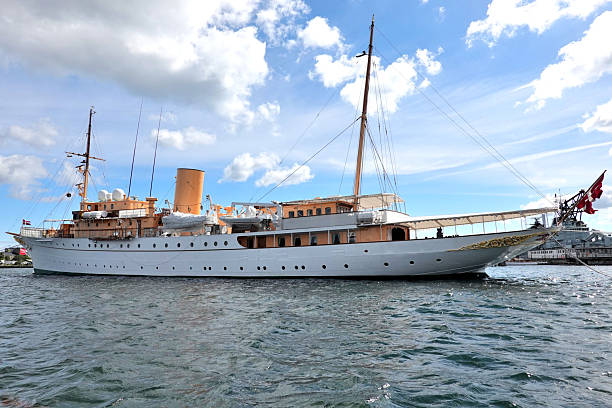 Royal yacht of the 1000 year old Danish Monarchy.   As of 2024 when his mother abdicated the throne her son Frederik became King and occupies the throne with Queen Mary.