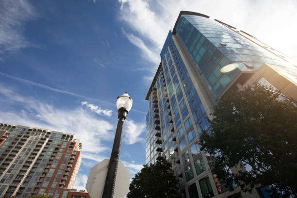 Day time view of the downtown skyline buildings of San Jose, California, USA.