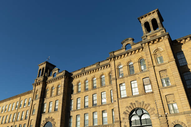 Salts Mill, situated in Saltaire, Bradford. The former mill now hosts many shops and businesses including a cafe and exhibition spaces.