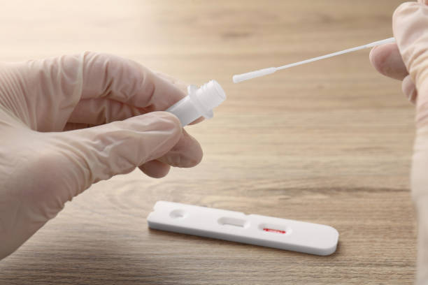 istock Doctor making laboratory testing at wooden table, closeup 2196844099