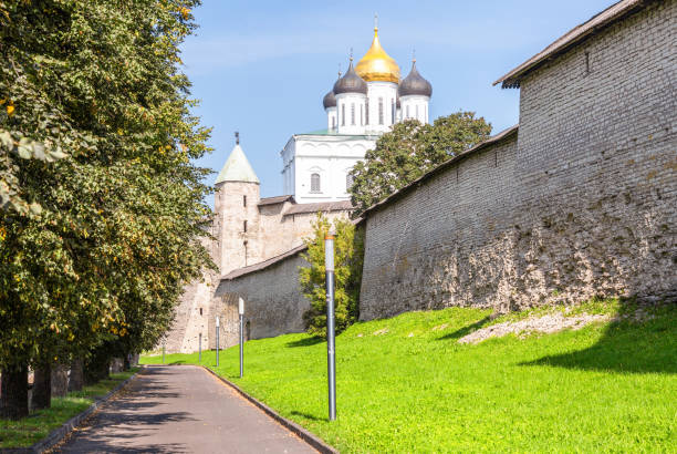 istock View of the medieval Pskov Kremlin (Krom) in summer. Pskov, Russia 2196848636