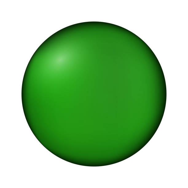 istock Glass green ball or precious pearl. Glossy realistic ball, 3D abstract vector illustration highlighted on a white background. Big metal bubble with shadow 2196849132