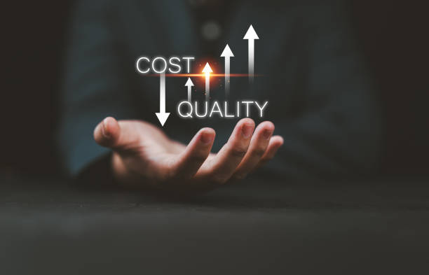 istock Cost reduction concept. Quality increase and cost optimization for products or services to improve and enhance company performance. Successful corporate strategy and management. Effective business, 2196850083