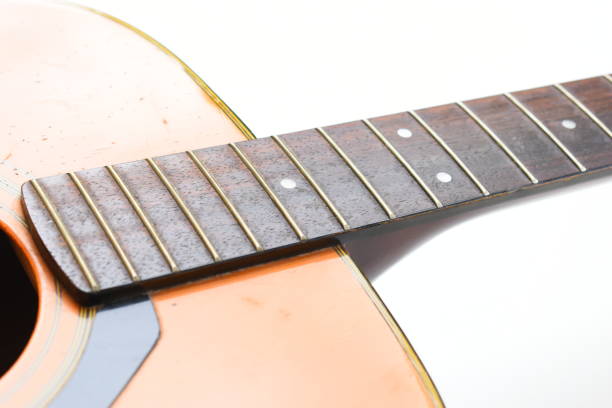 istock brown wood acoustic guitar isolated on white background 2196854492