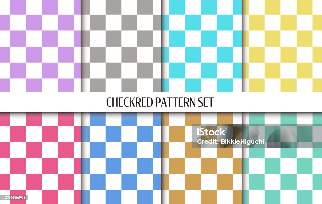 Checkered Pattern Sign Set Of 8 Checkered Patterns Stock Illustration - Download Image Now ...