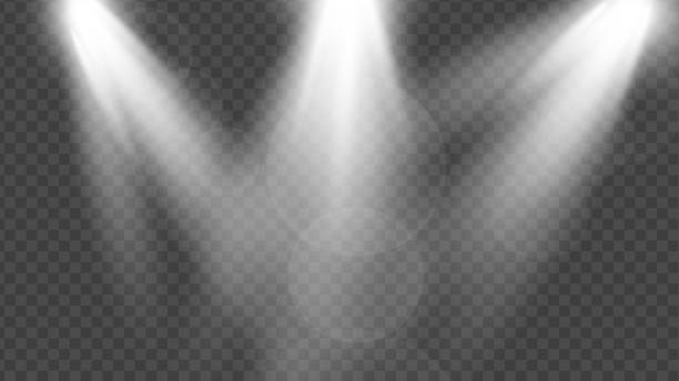 Sunlight or flare light effect with transparent background sunlight or flare light for background template spotlight stock illustrations