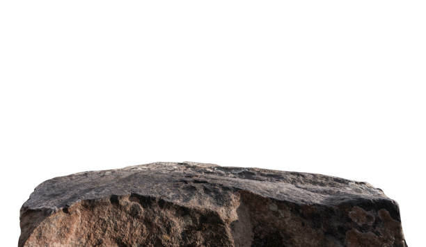 istock Rock isolated, Stone podium, Cliff mountain on white backgrounds well material design exhibition platform and Space montage your product display, Clipping path 2196860948