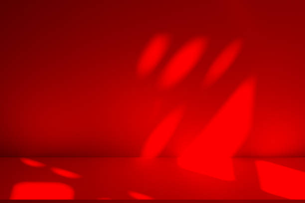 istock Wall interior background, studio and backdrops show products.with shadow from window color red . background for text insertion and presentation product 2196866088