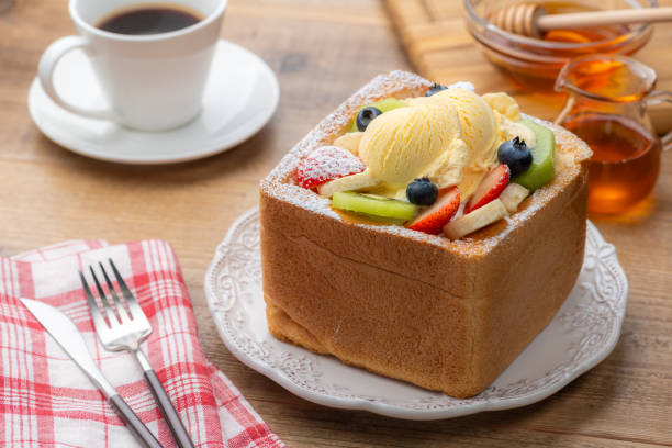 istock Honey Toast Topped with Ice Cream and Fresh Fruit 2196867314