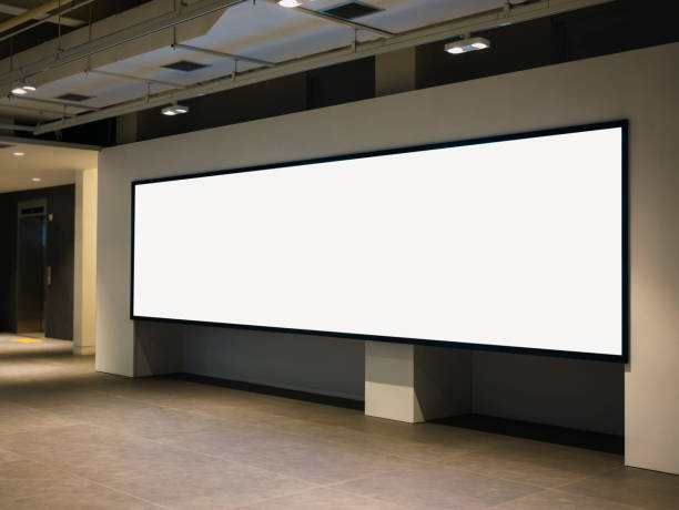 istock Mock up Banner digital screen Media Advertisement panorama indoor Public building 2196869964