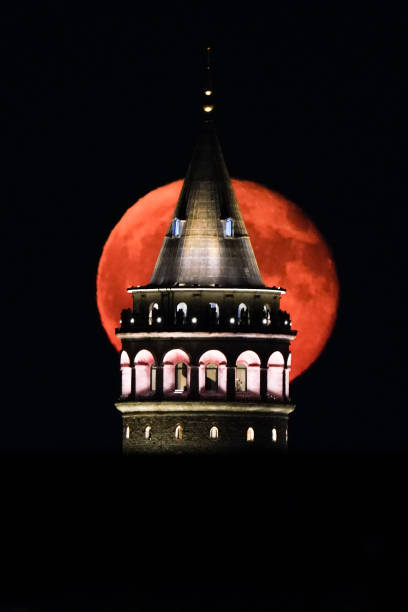 istock Galata Tower and Full Moon in Istanbul, Turkiye 2196877171
