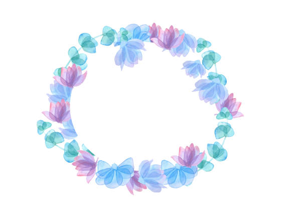 istock green eucalyptus leaves and flowers with transparent petals round frame on white background watercolor illustration floral background for invitations. for clothing, wallpaper, wrapping paper, home decor 2196878731